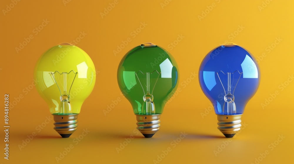 Experiment with different color schemes to convey different meanings or moods. Traditional yellow for a glowing bulb, green for eco-friendly concepts, or Experiment with different color schemes to convey different meanings or moods. Traditional yellow for a glowing bulb, green for eco-friendly concepts, or