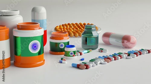 Close-up of Indian flag-col...
