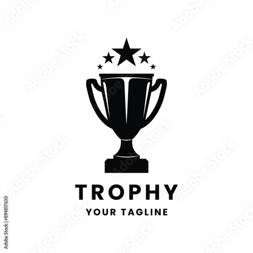 Trophy vector logo icon.champions trophy logo icon for winner award logo template