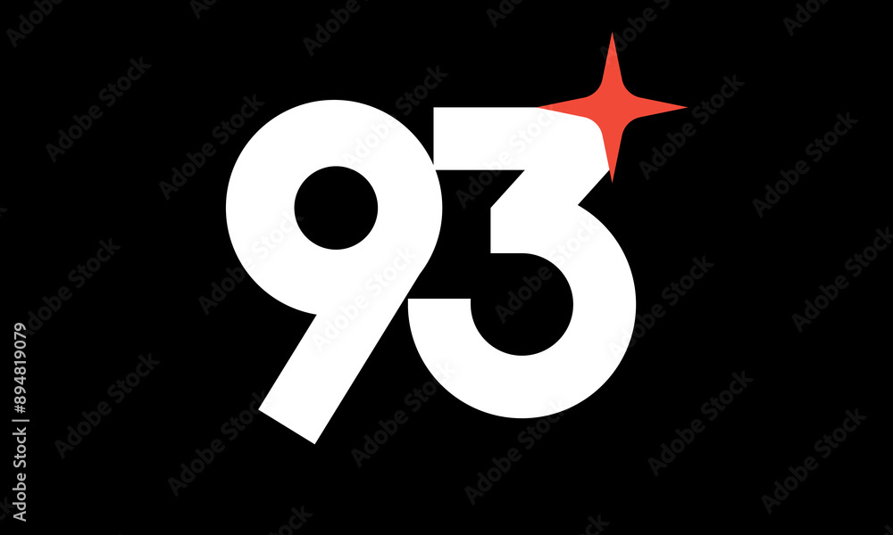 93 Star Logo Orange Modern Light Simple 93 Star Logo Orange Modern Light Simple