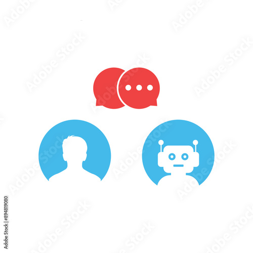 simple chatbot hotline logo. concept of avatar, internet helper, smart conversation, notification, popup, secretary aid, messaging. flat style trend