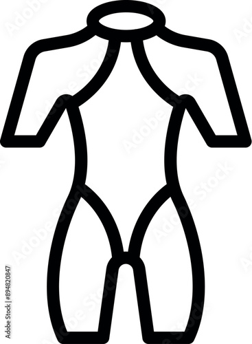 Line icon of a triathlon suit, perfect for representing triathlon, sports, and athletic wear