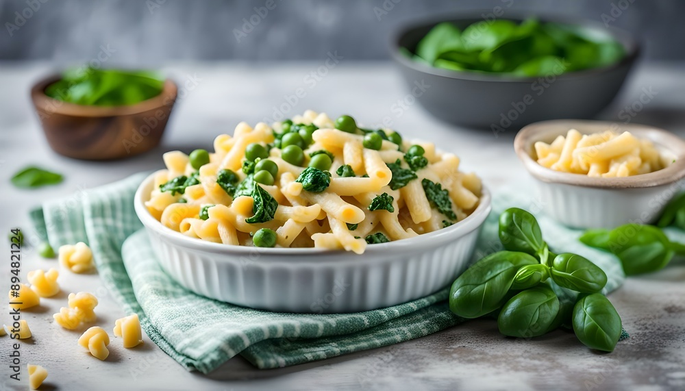 Healthy Homemade Macaroni and Cheese with Peas Spinach and Basil
Healthy Homemade Macaroni and Cheese with Peas Spinach and Basil