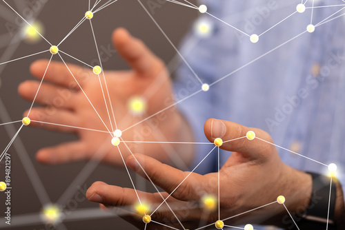 Businessman without head ho...