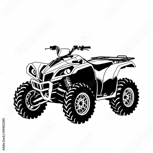 Quad Bike Silhouette Vector for Extreme Sports