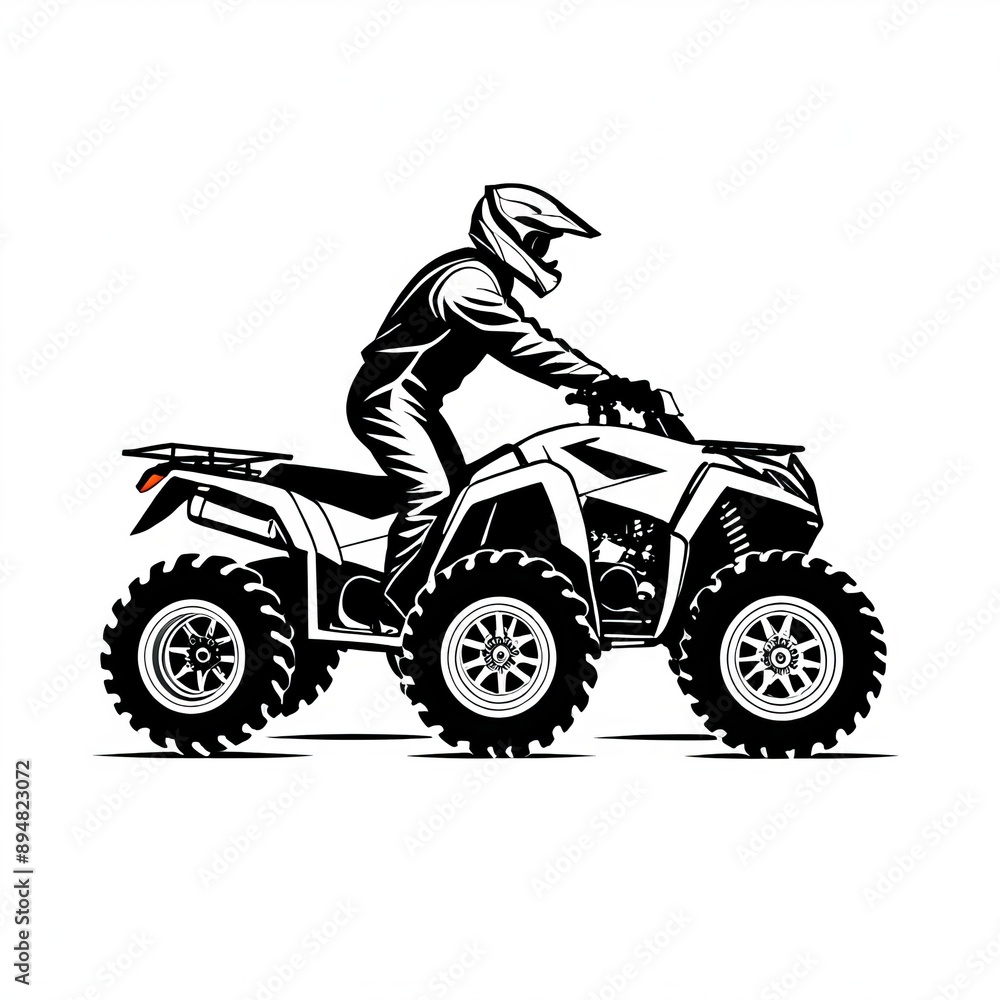 Adventure Sports Quad Bike Rider Silhouette Art Adventure Sports Quad Bike Rider Silhouette Art