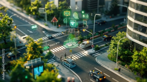 Smart City Intersection with Digital Interfaces and Sustainable Design