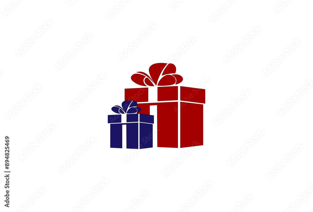 Obraz premium Vector illustration of gift boxes of different colors in minimalistic style