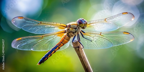 A dragonfly clinging to the stick AI-Generated Content