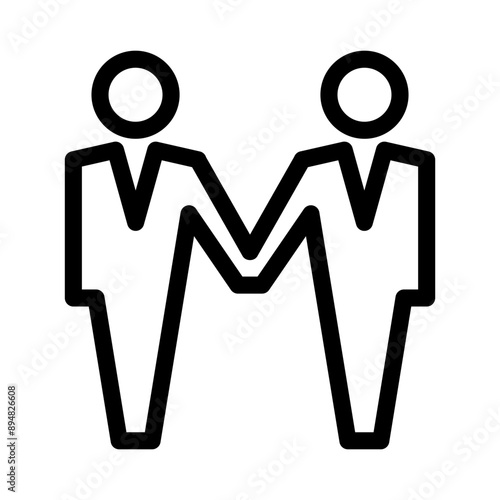 Teamwork icon in thin line style. Vector illustration graphic design