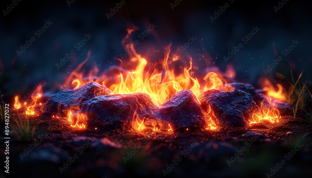 fire in the fireplace fire in the fireplace