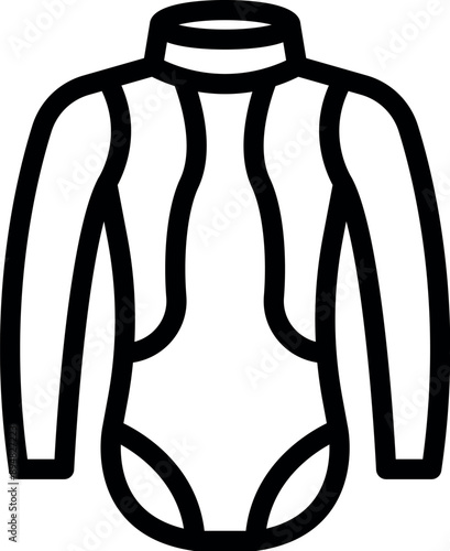 Line icon of thermal underwear, perfect for representing warmth and comfort
