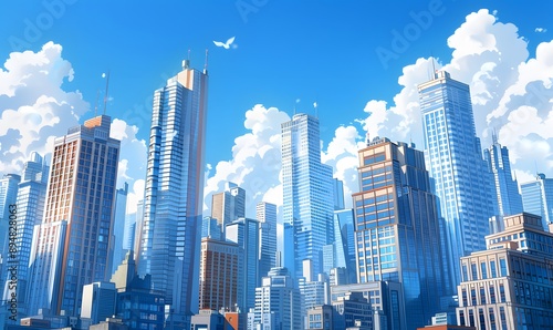 Cityscape with Tall Buildings