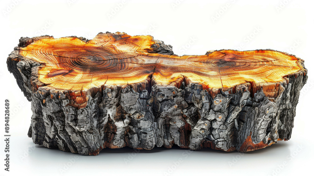Close-Up of Weathered Wooden Log with Detailed Bark and Grain Patterns Close-Up of Weathered Wooden Log with Detailed Bark and Grain Patterns