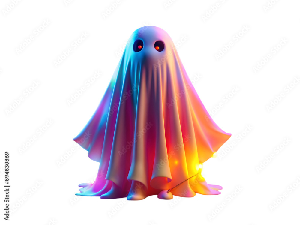 3d ghost with colorful lights 3d ghost with colorful lights