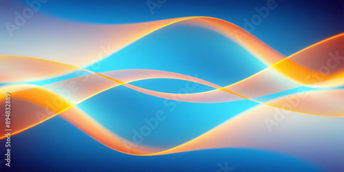 Abstract energy curve, orange and lavender tones on a soft blue background