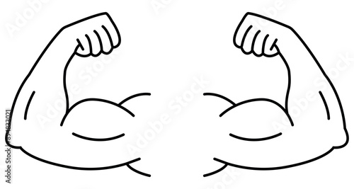 Muscle arms gym icons. Flexing biceps symbol. Muscular arms logo. Vector illustration.