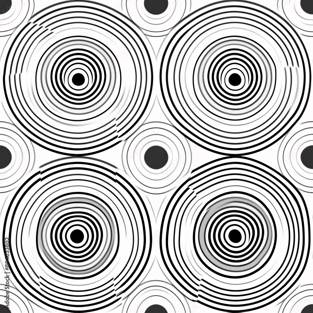 Minimalist geometric mandala pattern, with simple and clean circular shapes and lines, in a modern and elegant style with black and white colors (tile) Minimalist geometric mandala pattern, with simple and clean circular shapes and lines, in a modern and elegant style with black and white colors (tile)