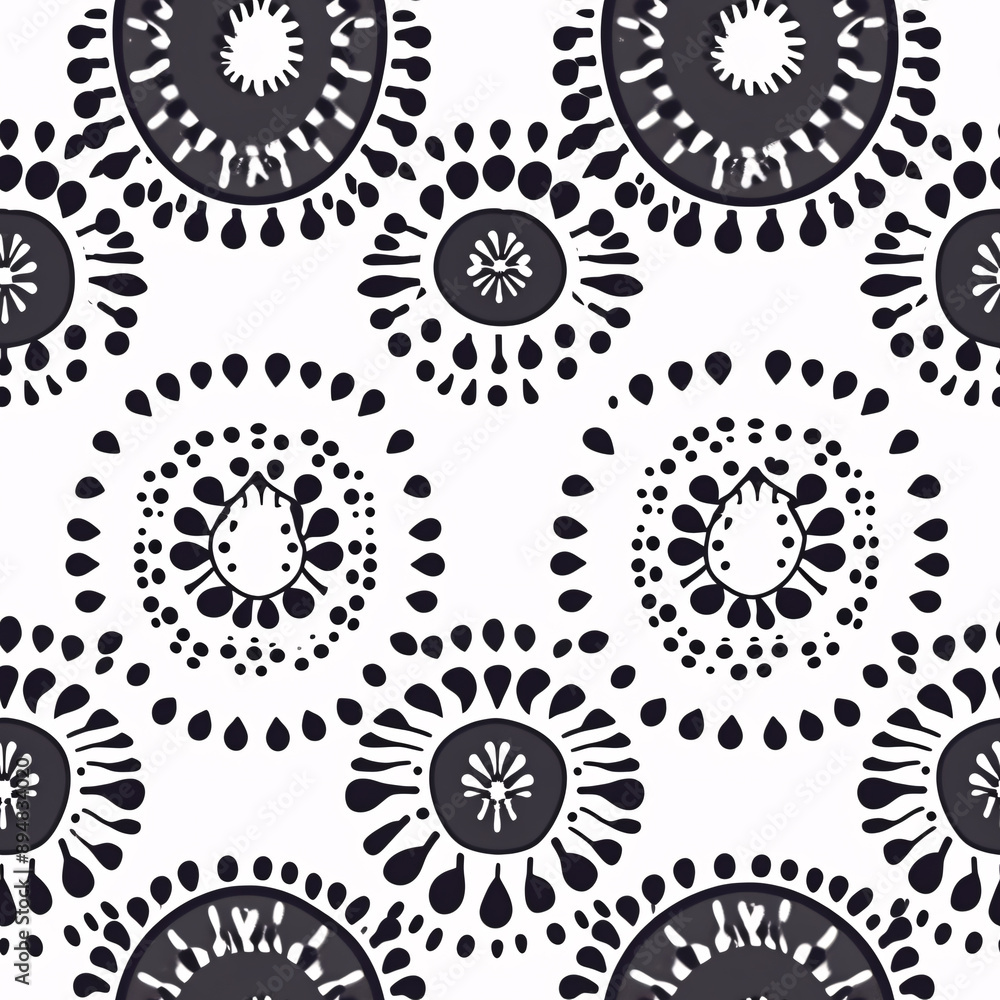 Minimalist geometric mandala pattern, with simple and clean circular shapes and lines, in a modern and elegant style with black and white colors (tile) Minimalist geometric mandala pattern, with simple and clean circular shapes and lines, in a modern and elegant style with black and white colors (tile)