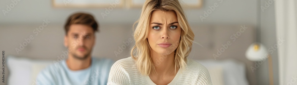 Couple Facing Marital Issues and Communication Problems in their Bedroom Couple Facing Marital Issues and Communication Problems in their Bedroom
