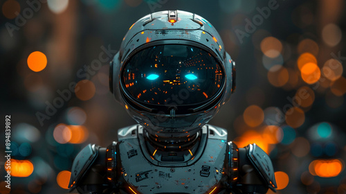 Advanced robot with glowing...