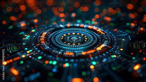 Futuristic digital network ...