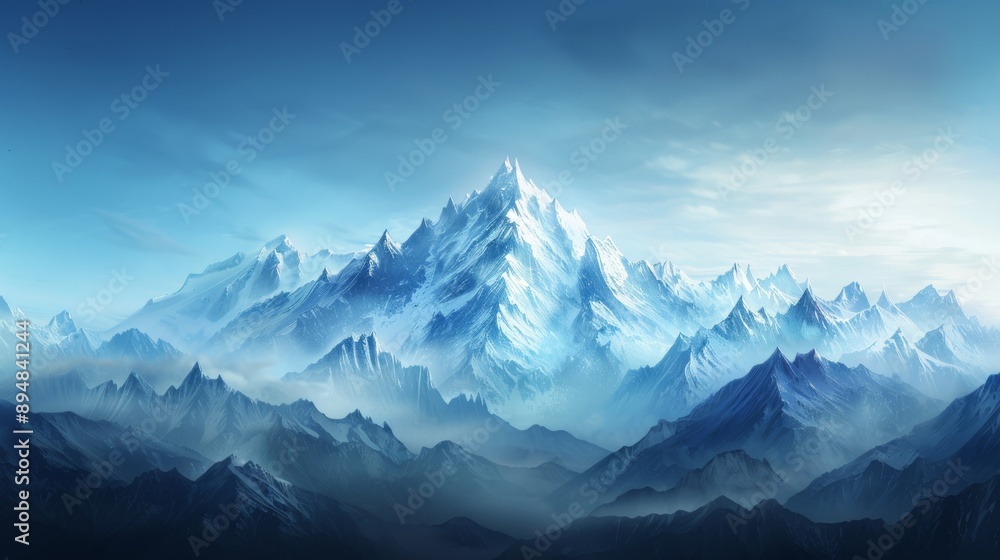 Majestic mountain landscape with snow-covered peak under a serene sky, offering a breathtaking view of nature's beauty. Majestic mountain landscape with snow-covered peak under a serene sky, offering a breathtaking view of nature's beauty.