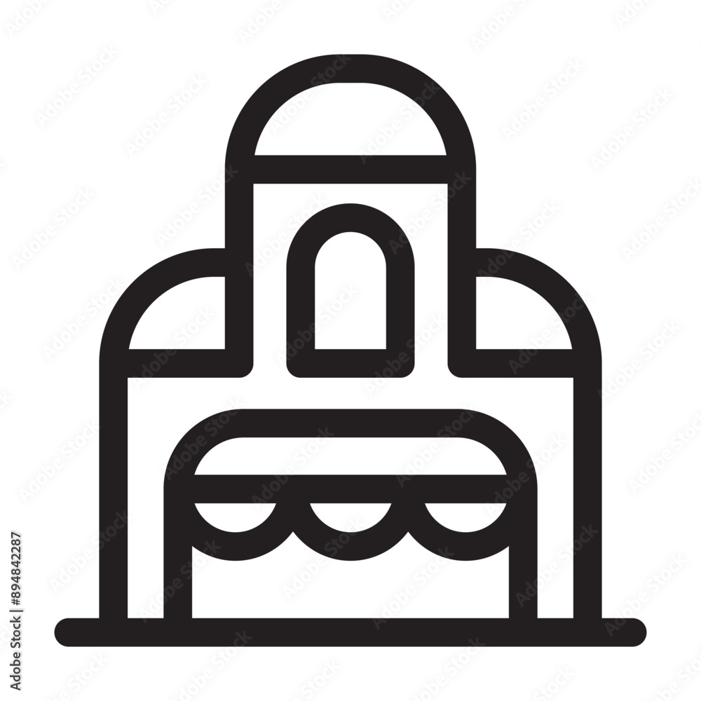 Shopping mall icon in thin line style. Vector illustration graphic design