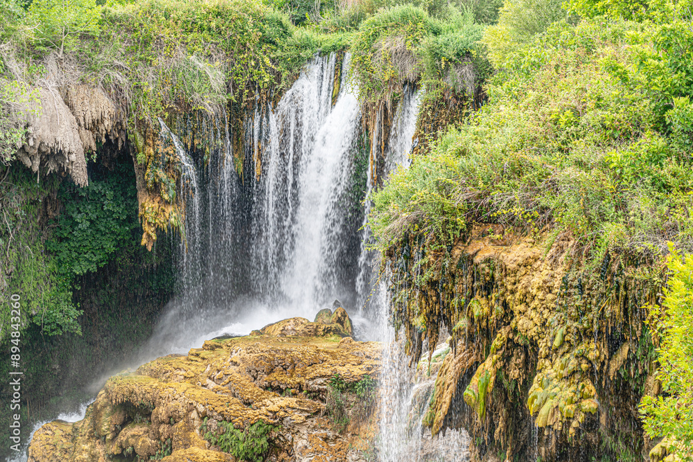 The scenic views of Yerköprü Waterfall located on the Göksu River in the Hadim District of Konya with a magnificent beauty that can enchant everyone with its unique natural beauty. The scenic views of Yerköprü Waterfall located on the Göksu River in the Hadim District of Konya with a magnificent beauty that can enchant everyone with its unique natural beauty.