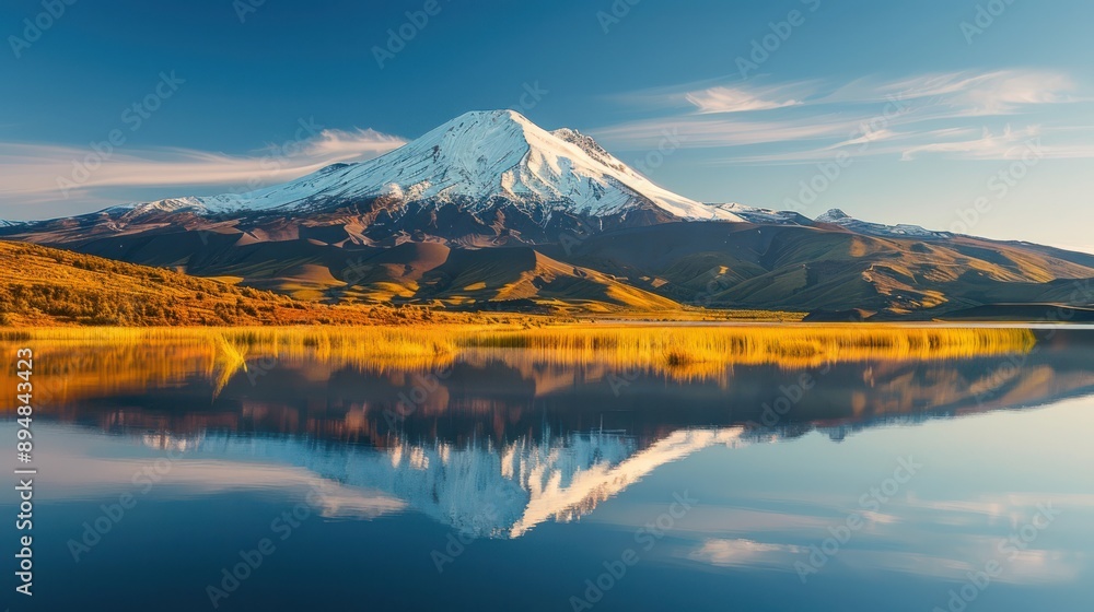 Majestic Mountain Reflection in a Tranquil Lake Majestic Mountain Reflection in a Tranquil Lake