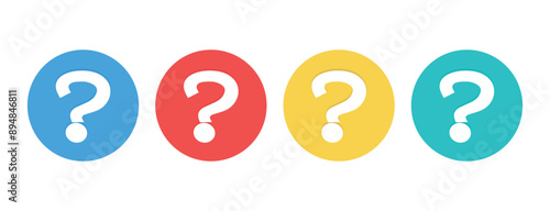 Set of Interrogation Question Mark and Ask Vector - Isolated on White Background