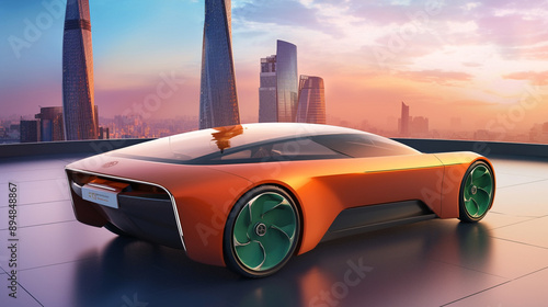 Futuristic concept car with...