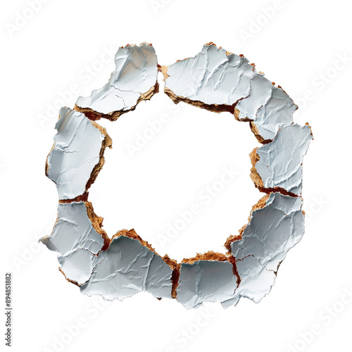 Ragged hole paper isolated on transparent background cutout PNG
