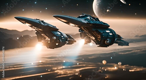 Wallpaper Mural Battle of ships in space. Torontodigital.ca