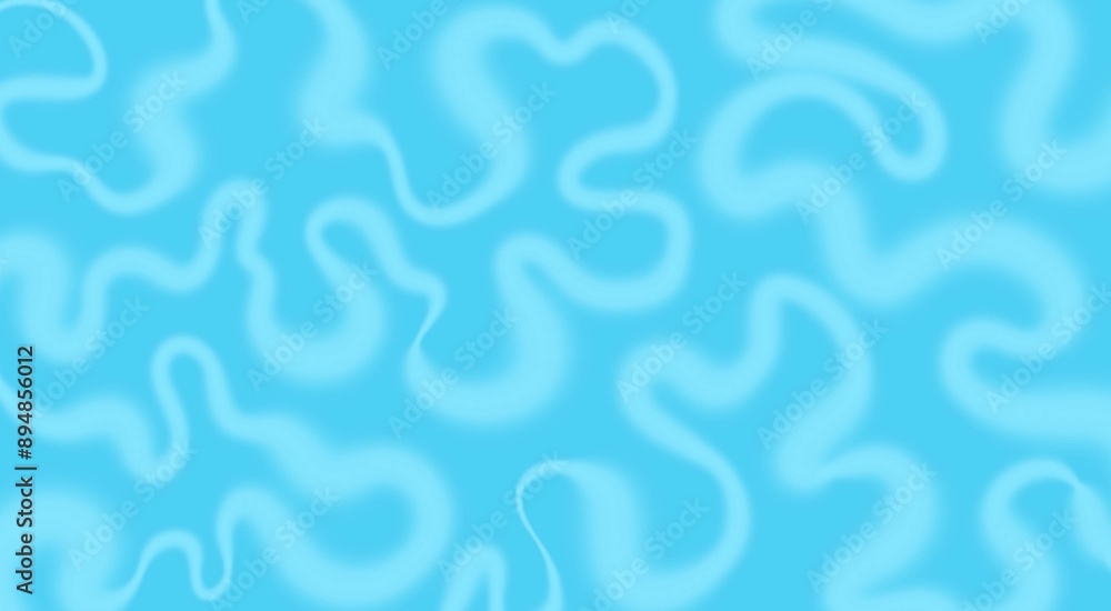 A seamless pattern of light blue swirls on a bright blue background. A seamless pattern of light blue swirls on a bright blue background.