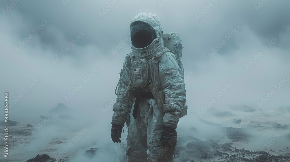 A Glass Case of Wonder: Astronaut in Ethereal Martian Display A Glass Case of Wonder: Astronaut in Ethereal Martian Display