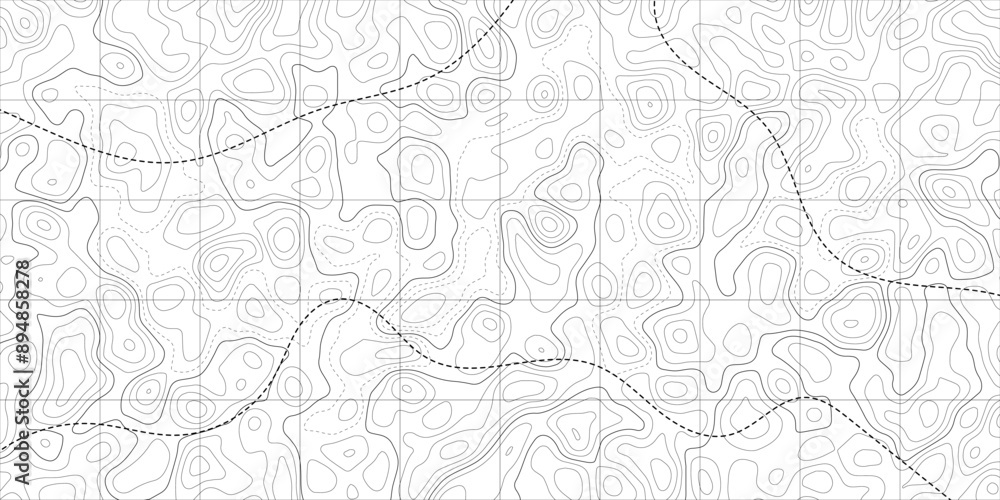 Abstract military topographic map background. Geographic pattern or landscape with grid. Mountain terrain or path. Cartography relief. Vector illustration. Abstract military topographic map background. Geographic pattern or landscape with grid. Mountain terrain or path. Cartography relief. Vector illustration.