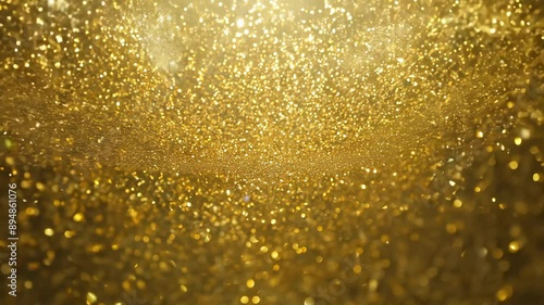 Wallpaper Mural A gold glitter background in slow motion, with falling glitter particles appearing almost suspended in air. Backlighting highlights the glitter, creating a halo effect around each particle, adding a m Torontodigital.ca