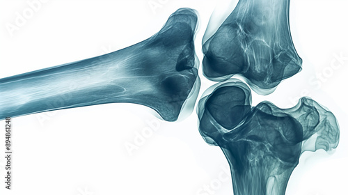 Detailed X-ray of human bones, showcasing the intricate structure and strength within. photo