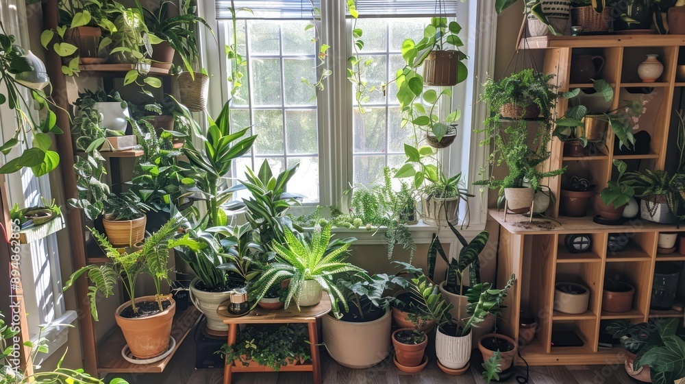 Indoor Jungle of Plants by a Window Indoor Jungle of Plants by a Window
