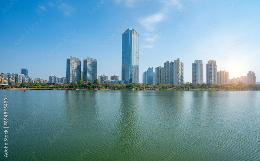 Fototapeta premium Bridges and Urban Skylines, Huizhou, Guangdong, China