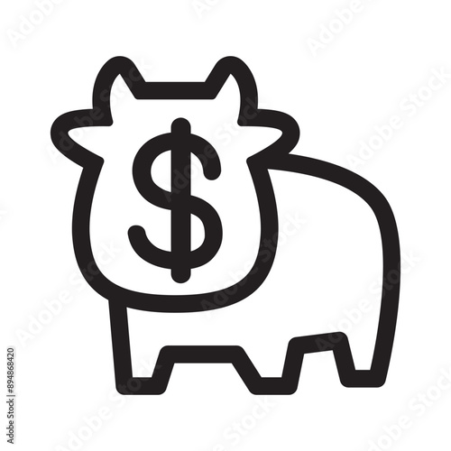 Fotografie Cash cow icon in thin line style