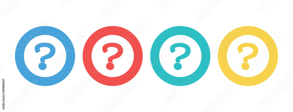 Set of Interrogation Question Mark and Ask Vector - Isolated on White Background Set of Interrogation Question Mark and Ask Vector - Isolated on White Background
