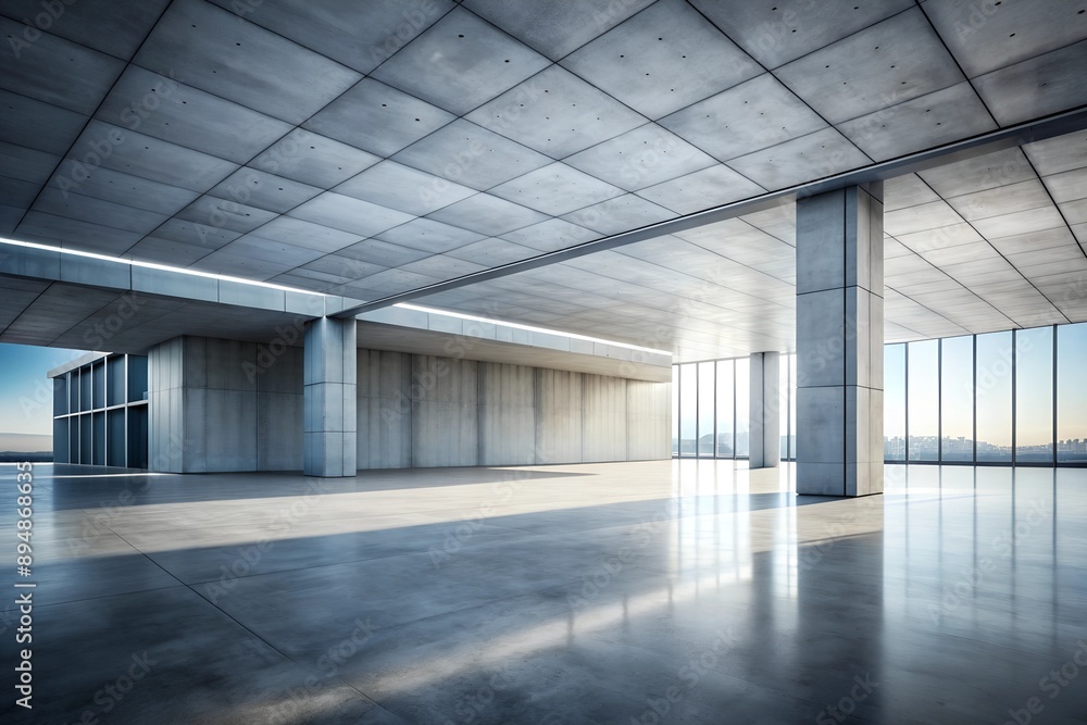 3d render of abstract modern architecture with empty concrete floor, car presentation background. 3d render of abstract modern architecture with empty concrete floor, car presentation background.