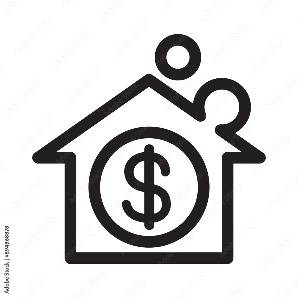 Real estate icon in thin line style. Vector illustration graphic design Real estate icon in thin line style. Vector illustration graphic design