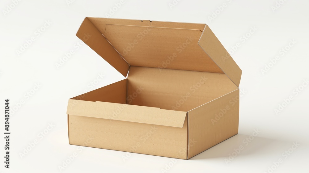 Reusable corrugated box, isolated on a white background for product display. Reusable corrugated box, isolated on a white background for product display.