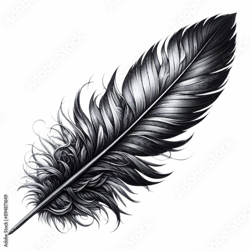 feather of a bird tattoo design illustration