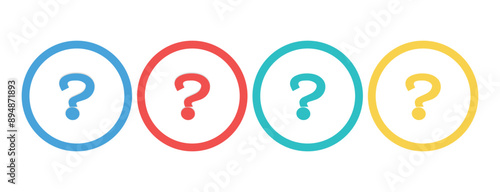 Set of Interrogation Question Mark and Ask Vector - Isolated on White Background