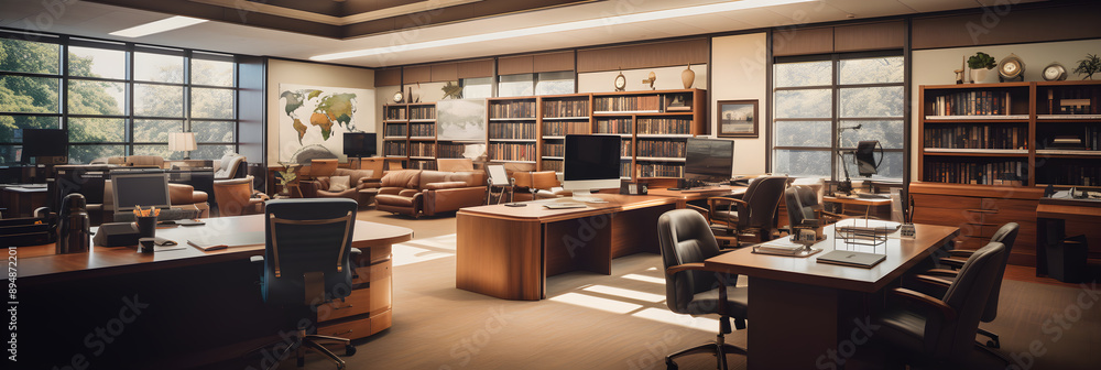 Modern DM Office Interior with a Spectacular Cityscape View Modern DM Office Interior with a Spectacular Cityscape View