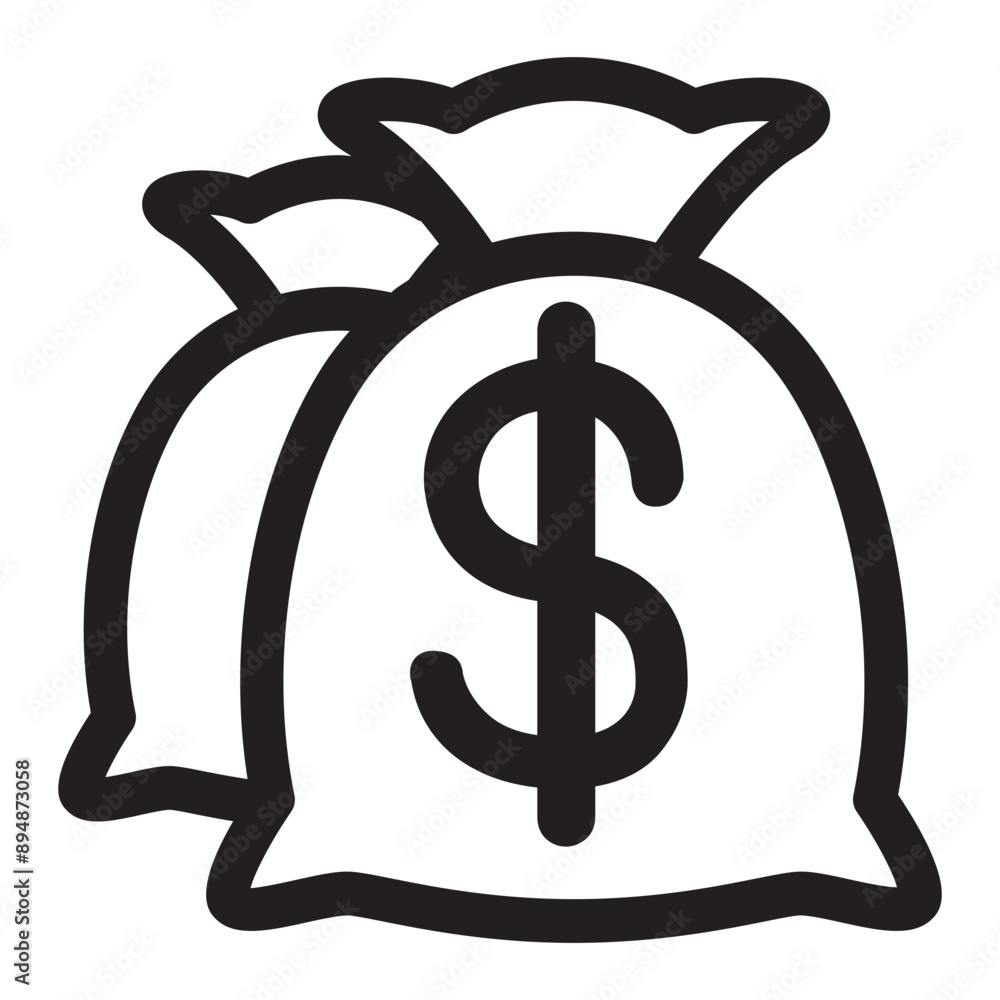 Fund icon in thin line style. Vector illustration graphic design Fund icon in thin line style. Vector illustration graphic design